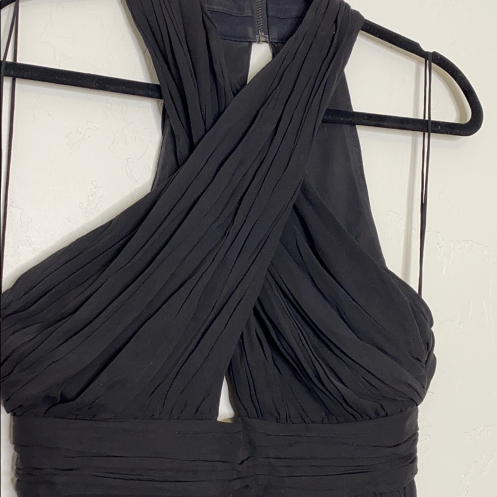 Alice+Olivia silk dress w/cutout back & wrap bust